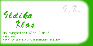 ildiko klos business card